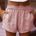 thumbnail image 1 of OIUUAK The Selling Cotton And Linen Shorts for Women In Summer Are Breathable Wide Leg Stretchable Flowing Elastic And Fashionable Clothing, Draw String Shorts for Women, 1 of 2