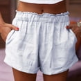 thumbnail image 1 of OIUUAK The Selling Cotton And Linen Shorts for Women In Summer Are Breathable Wide Leg Stretchable Flowing Elastic And Fashionable Clothing, Draw String Shorts for Women, 1 of 2