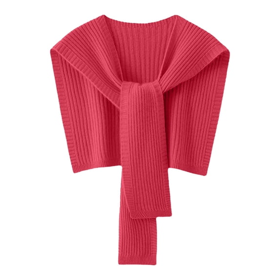 OIUUAK Shawl Wraps Women Pashmina Cardigan Triangle Cape Knit Shoulder Top Sweater Scarf for Fall Winter, Red