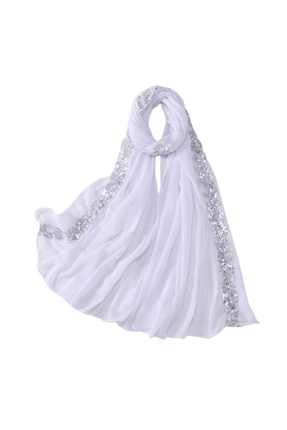 Soft Silky Pashmina Shawl Wrap, Women Sheer Chiffon Lightweight Flowy Scarf Stole for Evening Dresses Wedding Bridal Bridesmaid Prom Cruise Vacation