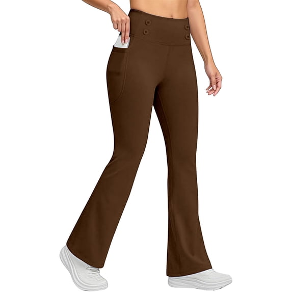 OIUUAK Women's Fleece Lined Flare Winter Warm Thick Leggings, Fleece Lined Yoga Pants Women, Fleece Leggings, Womens Flare Leggings