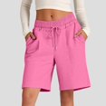 thumbnail image 1 of OIUUAK Women's Solid Color Comfortable Loose Cotton Shorts Casual Pants Drawstring Sports Pants, Loose Shorts for Women Summer, Womens Shorts Casual, Cotton Shorts for Woman, 1 of 2