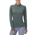 thumbnail image 1 of OIUUAK Women's UPF 50+ Jackets Sun Protection Golf Athletic Jackets Lightweight Full Zip Long Sleeve Shirts with Pockets Quick Dry Sun Shirt Athletic Golf, Dark Gray, 1 of 9