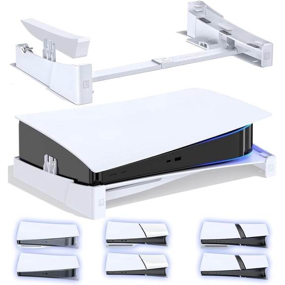 OIVO PS5/ Slim/Pro Horizontal Stand for Disc & Digital Console, Stable PS5 Accessories Base Stand with Upgraded Support Rods on Bottom & Scalable Design for PlayStation 5 Console-White