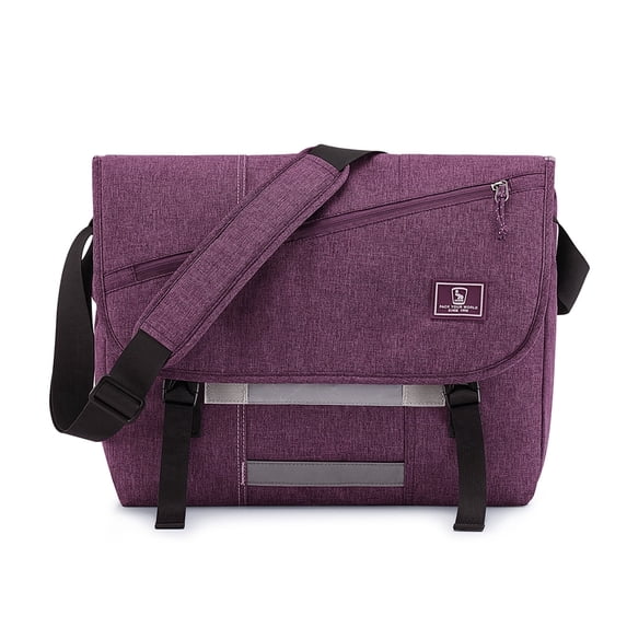 OIWAS 15.6 inch Laptop Messenger Satchel for Men Women, Large Casual Briefcase with Adjustable Strap, Purple