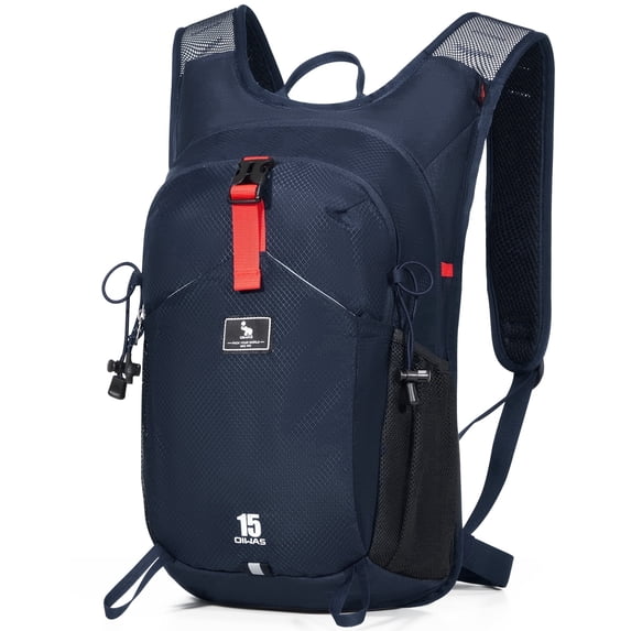 OIWAS 15L Small Hiking Backpack for Men Women, Anti Theft Travel Daypack with Hydration Bladder Outlet for Outdoor Sports and Air Travel