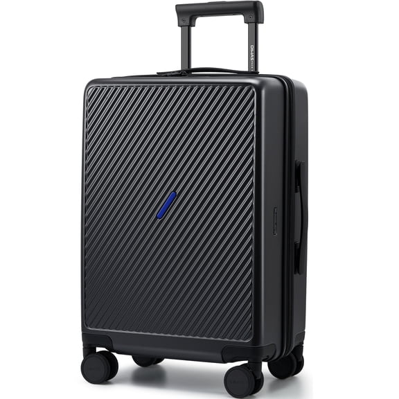 OIWAS 20" Hardside Carry-on Suitcase, ABS+PC Anti-Scratch Shell for Business Trip, Black
