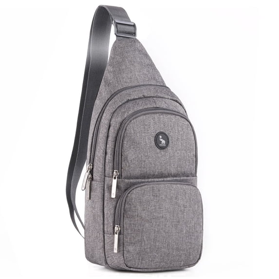 OIWAS Crossbody Travel Sling Bag, Nylon, Gray, for Men Women, Water-Resistant Lightweight Anti-Theft, Fits 9.7-inch iPad