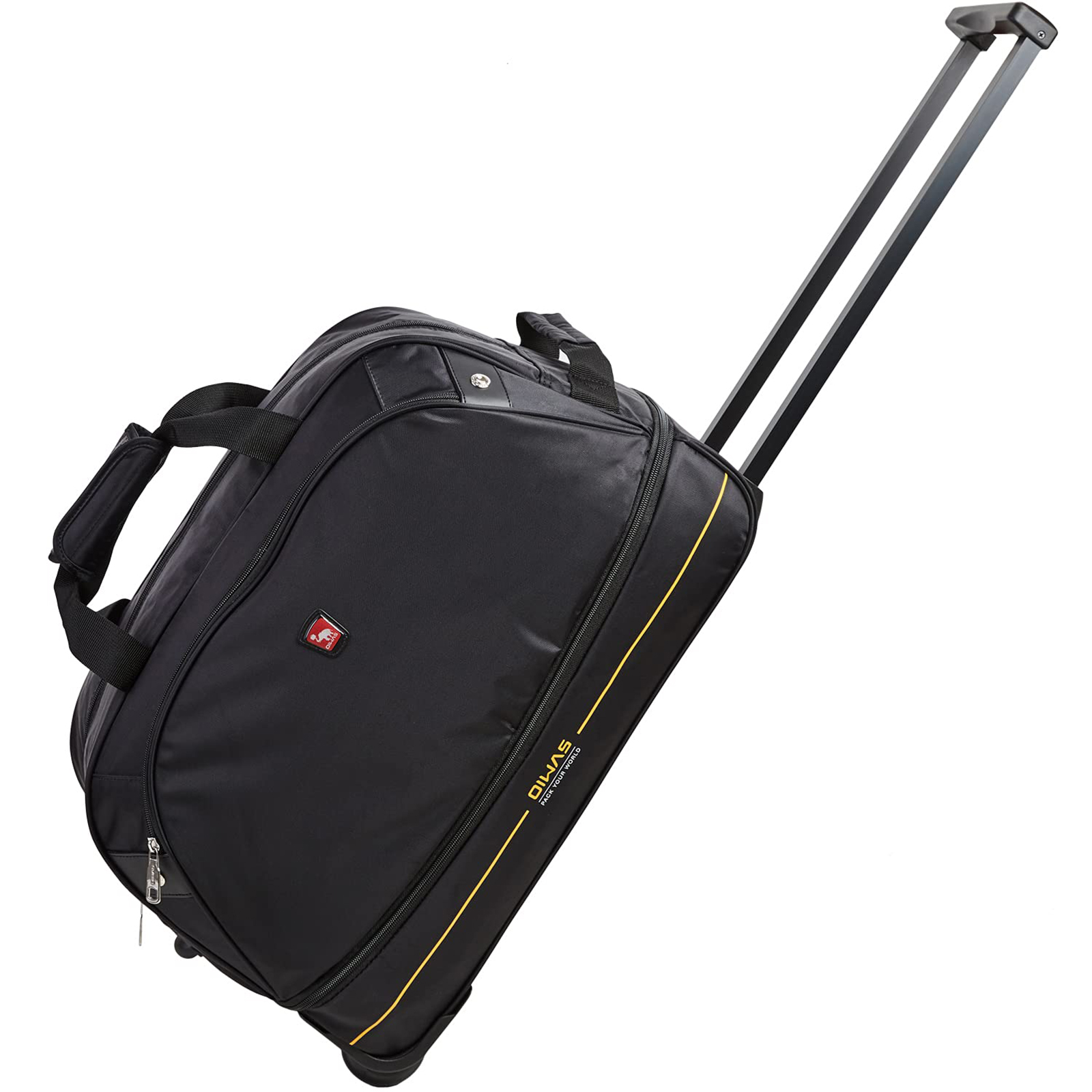 OIWAS Expandable Rolling Duffel Bag with Wheels and Telescopic Handle, Foldable Travel Luggage for Carry On, Black