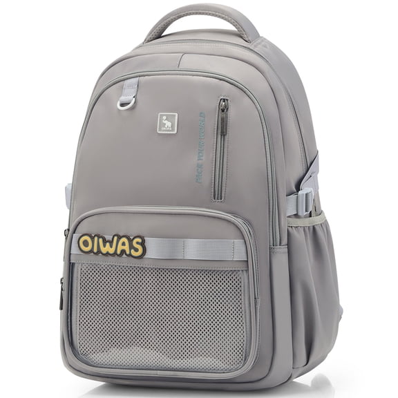 OIWAS Laptop Backpack, 26.5L Water Resistant Casual Daypack, Ergonomic Breathable Travel Commute Backpack, Gray