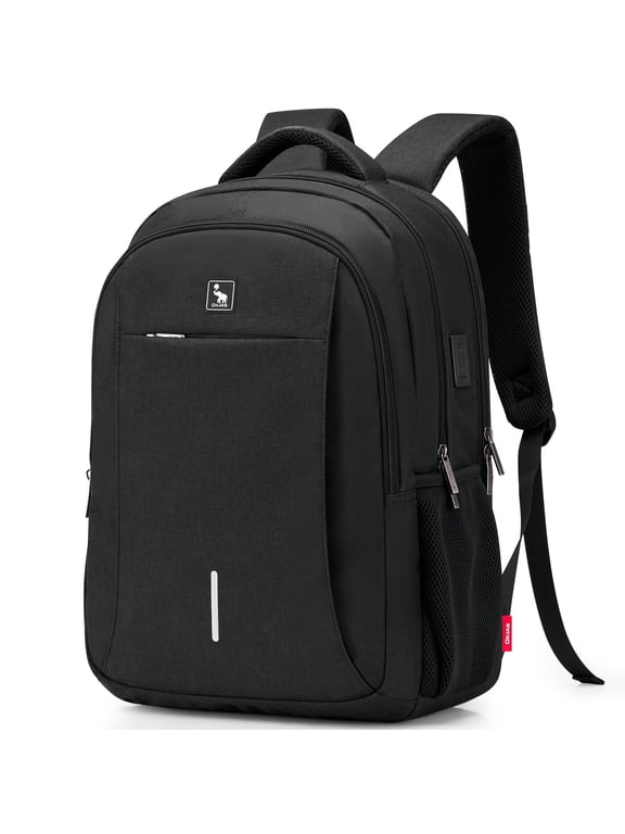 Laptop Backpack with USB Charging Port Men's Portable Waterproof Backpack Laptop Business Leisure Bag for Adults up to 17 inches, Black