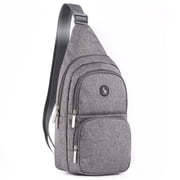 Crossbody Travel Sling Bag, Nylon, Gray, for Men Women, Water-Resistant Lightweight Anti-Theft, Fits 9.7-inch iPad