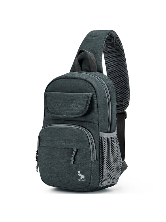 Lightweight Sling Bag Crossbody Chest Backpack for Men Women, Travel Hiking One Strap Daypack, Gray
