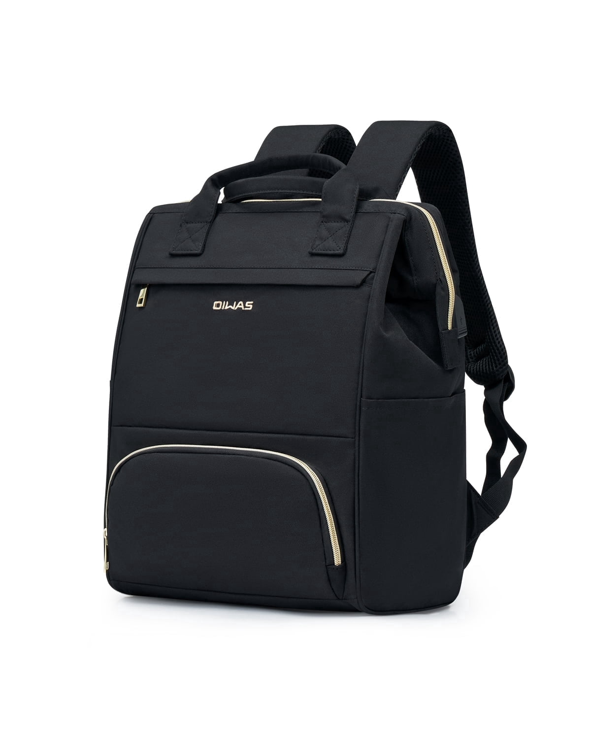OIWAS Lunch Bag Laptop Backpack Insulated Cooler with USB Port for Men Women, Fits 15.6 inch Laptop, Black