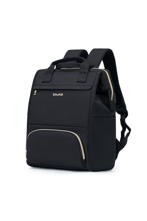 Lunch Bag Backpack Laptop Backpack Insulated Cooler Backpack with USB Port for Women Men Fits 15.6 Inch Laptop_Black