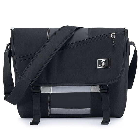OIWAS 14 inch Laptop Messenger Satchel for Men Women, Casual Large Briefcase with Adjustable Strap, Black