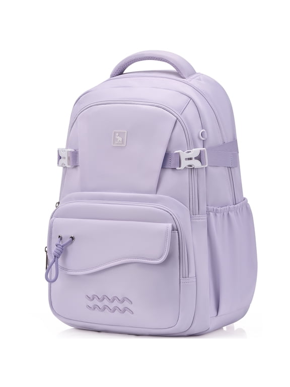 Preppy Casual Daypack, Water Repellent Large Capacity Backpack with Side Compression Buckles for Travel Commute