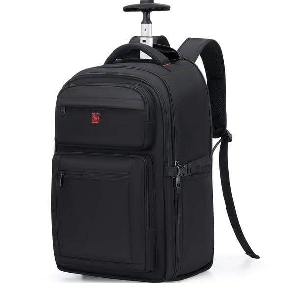 OIWAS Rolling Laptop Travel Backpack with Wheels, 17 Inch Roller Backpacks, Business Wheeled Backpacks With Lever for Women Men