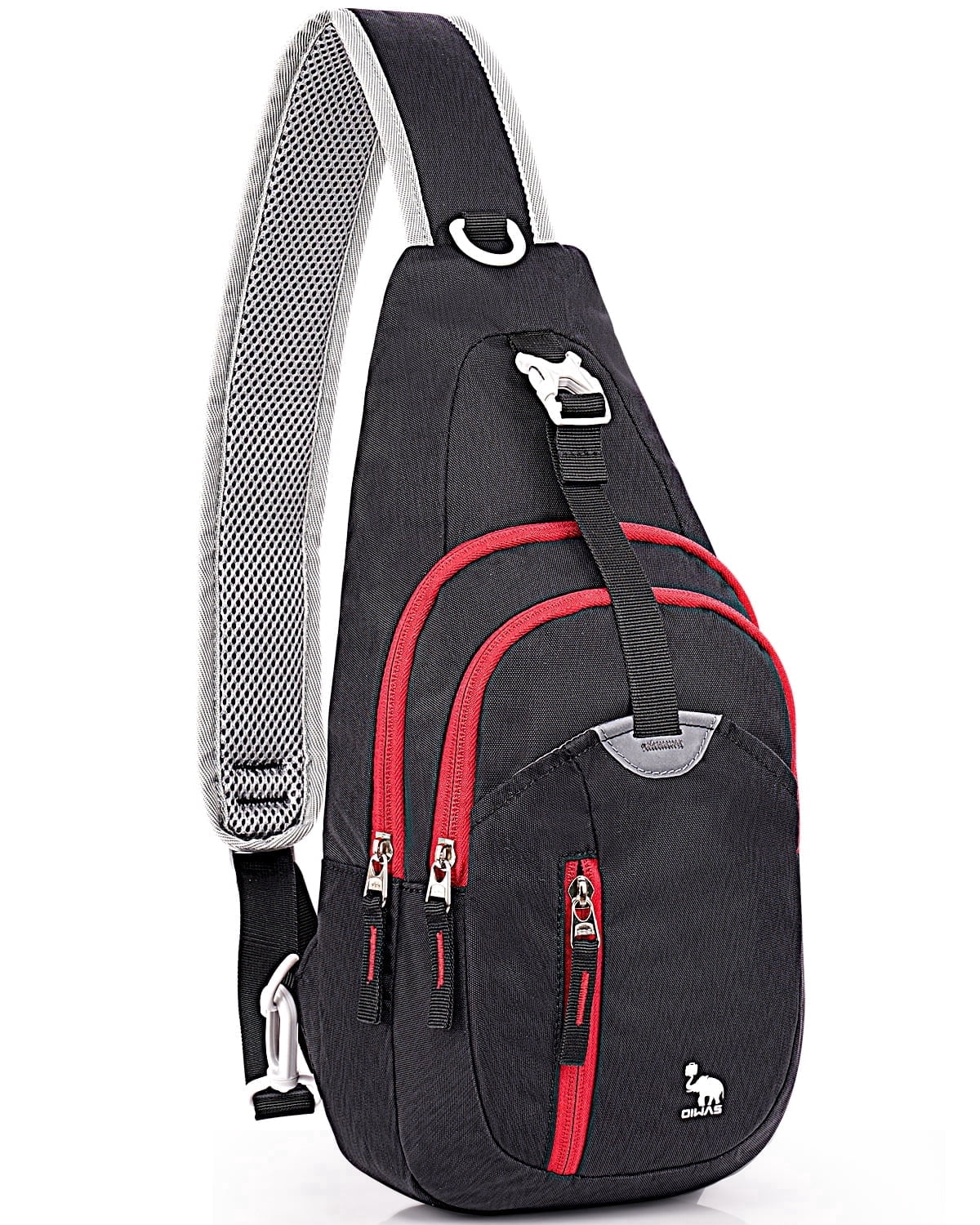 OIWAS Sling Bag Crossbody Chest Pack for Men Women, Lightweight Travel Daypack, Black