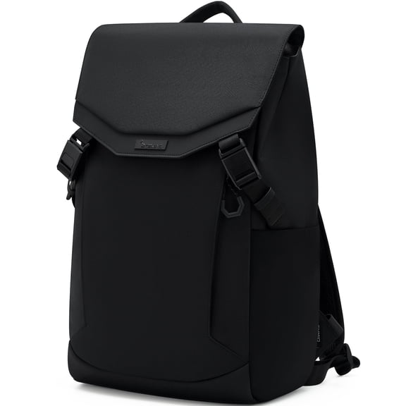 OIWAS Travel Laptop Backpack for Men Women, 16 Inch Hiking Daypack with Magnetic Buckle and Weight Reduction, 19.2L, Black