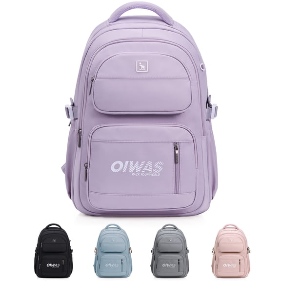 OIWAS Ultra Light Daypack, Water-Repellent Laptop Backpack Fits 15-Inch Laptop for Travel Work Commute, Purple