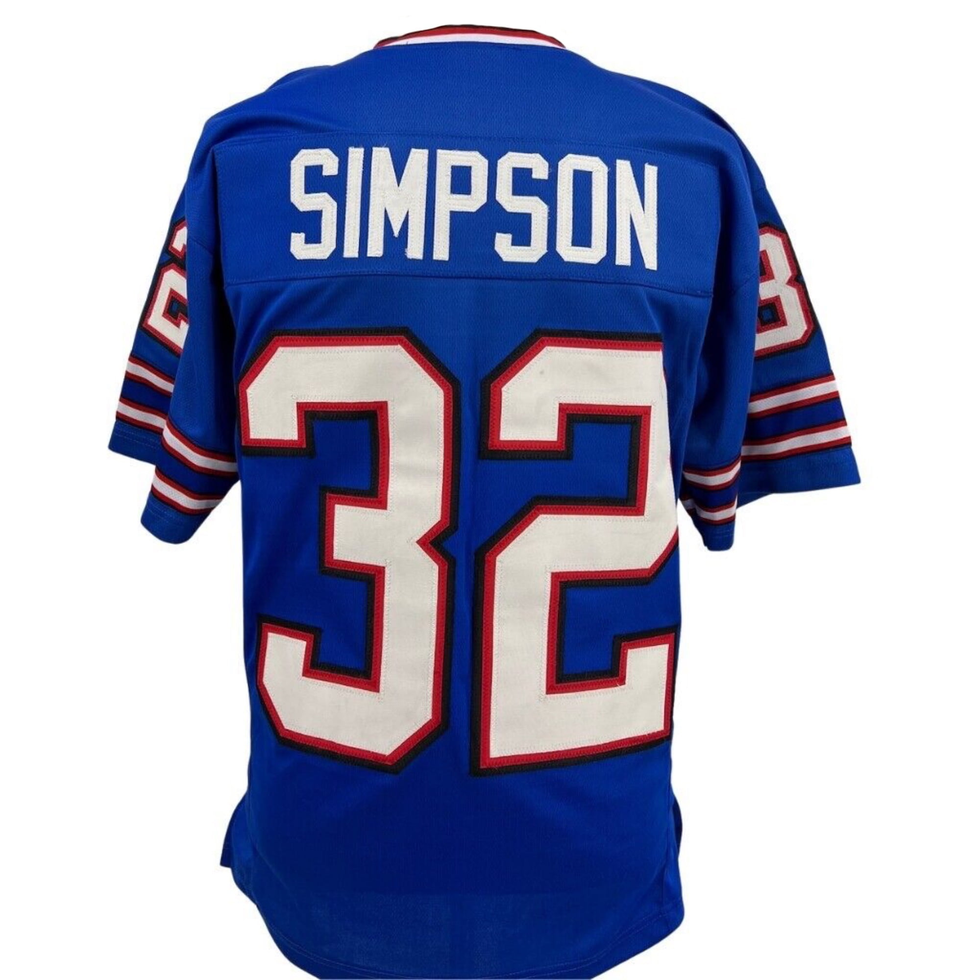 OJ Simpson Jersey Blue Buffalo Unsigned Custom Sewn Stitched (L