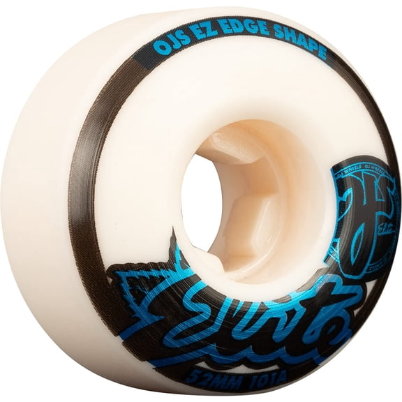 OJ Wheels OJ Elite EZ Edge Skateboard Wheels 101a 52mm White with Blue