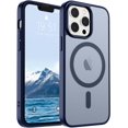 thumbnail image 1 of OJGNBMLZ-Magnetic for iPhone 12 Pro Max Case (Compatible with MagSafe) (10 FT Military Grade Drop Protection) Slim Translucent Matte Shockproof with Anti-Fingerprint Phone Case,Navy Blue, 1 of 4