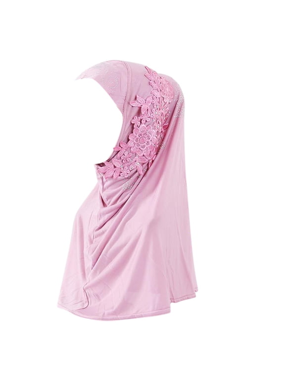 Hats for Men Women Crepe Hijab Headscarf Pull Over Loop Scarf Shawl Wrap Soft Stretchy