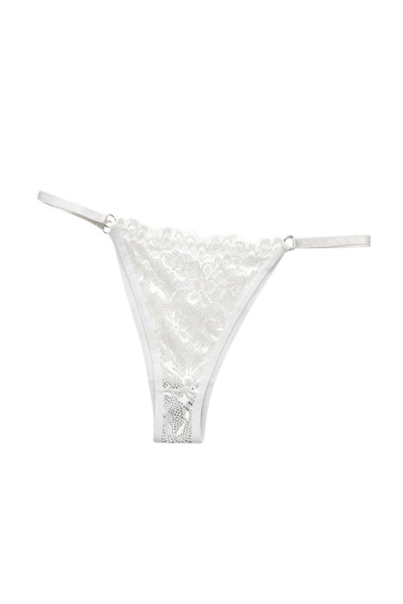 OJJCXA Nightgowns Pajamas for Women Strap Lace G String Thong Lingerie Invisible Stretch Panties Bras White Size L