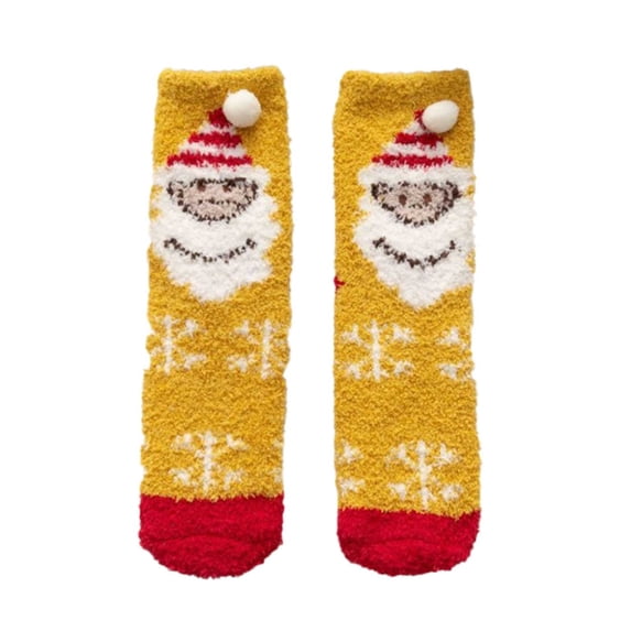 OJJCXA Womens Socks Breathable Casual Cute Santa Print Festive Mid Tube Socks