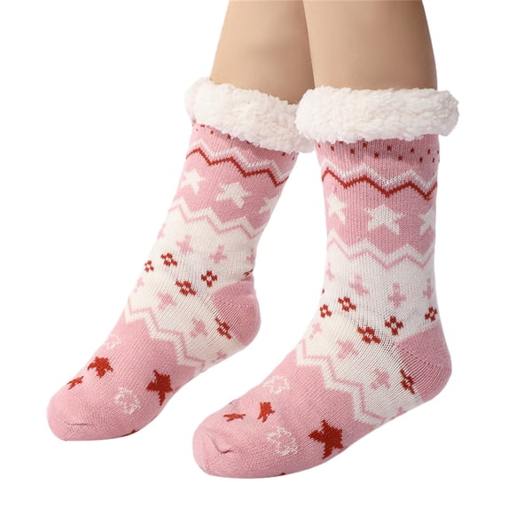 OJJCXA Womens Socks Breathable Casual Gripper Cozy Indoor Holiday Christmas Fuzzy Slipper Socks One Size