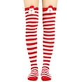 thumbnail image 1 of OJJCXA Womens Socks Breathable Casual Striped Long Over Knee Christmas Party Cosplay Costume Stockings, 1 of 6