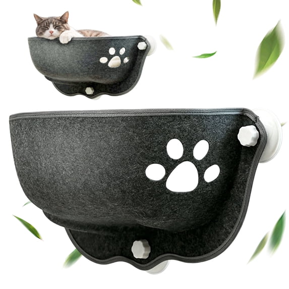 OJSFQUFP 20.5in Cat Window Suction Cup Cat Window Seat Breathable Cat Bed with Cutout Mounted Window Cat Shelf