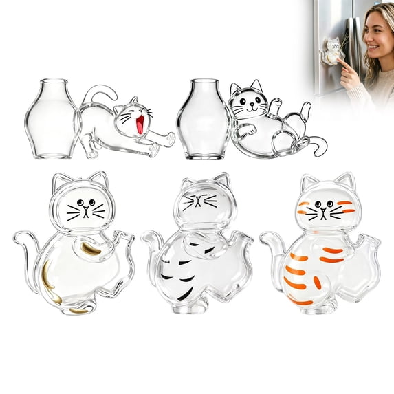 OJSFQUFP 3Pcs Cat Hair Keepsake Container Clear Cat Shaped Pet Keepsake Box for Shedding & Memorial Pet Hairs Collector Cute Home Decor for Cats Lovers