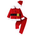 thumbnail image 1 of OJSFQUFP 3Pcs Children's Christmas Fall and Winter Thick Long Sleeved Long Pants Santa Dress Up Three Piece Children's Clothing Boys Suit, 1 of 7