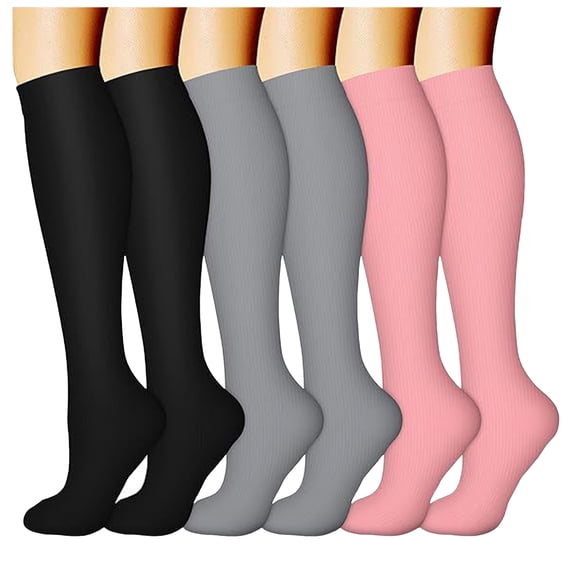 OJSFQUFP 6 Pairs Compression Socks Compression Socks Women & Men Circulation for Running Athletic Travel