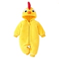 thumbnail image 1 of OJSFQUFP Baby Chicken Toddler Fuzzy Plush Hooded Zipper Jumpsuit with Infant Cosplay Romper for Halloween, 1 of 7