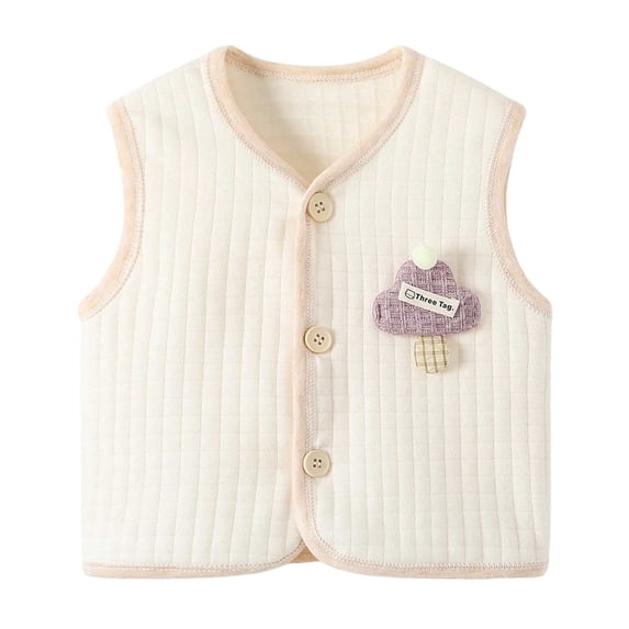 OJSFQUFP Baby Cotton Warm Vests Unisex Infant to Toddler Padded Sleeveless Coat