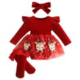 thumbnail image 1 of OJSFQUFP Baby Girl Outfit Christmas Man Romper Dress Cute Infant Xmas Winter Clothes, 1 of 7