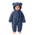 thumbnail image 1 of OJSFQUFP Baby Newborn Bear Outfit Fleece Snowsuit Winter Clothes Hooded Jumpsuit Romper for Baby boy girl, 1 of 6