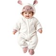 thumbnail image 1 of OJSFQUFP Baby Sheep Toddler Hooded Zipper Jumpsuit Infant Cosplay Romper for Halloween & Daily Wear, 1 of 7