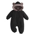 thumbnail image 1 of OJSFQUFP Baby Winter Fleece Lined Snowsuit Quilted Bear Ear Hooded Romper Full Zipper Warm Jumpsuit Outfit, 1 of 7