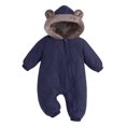 thumbnail image 1 of OJSFQUFP Baby Winter Fleece Lined Snowsuit Quilted Bear Ear Hooded Romper Full Zipper Warm Jumpsuit Outfit, 1 of 7