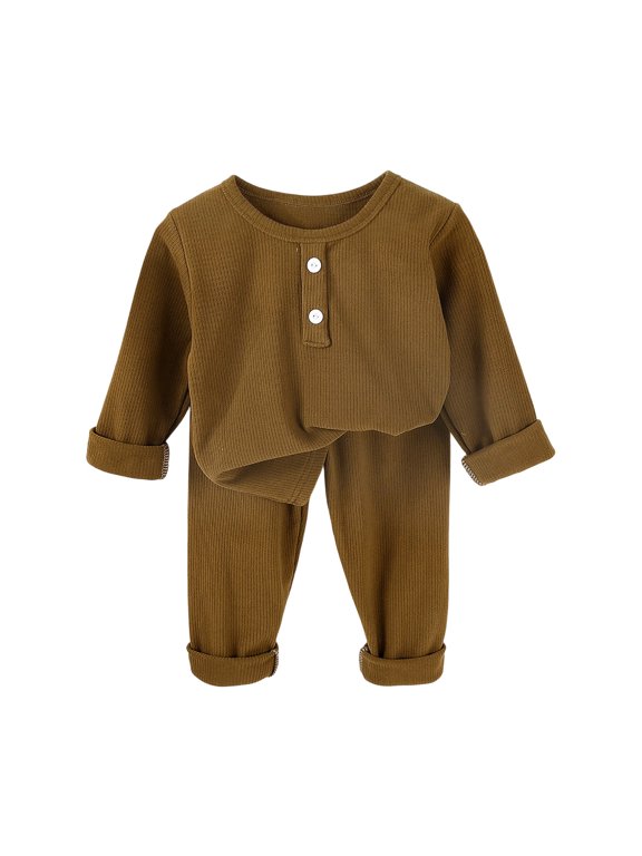 Boys Girs Thermal Underwear Set Soft Winter Thermal Top and Bottom Long Cotton Base Layer
