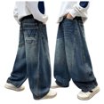 thumbnail image 1 of OJSFQUFP Boys' Jeans Spring and Fall Work Pants Loose Long Pants Straight Leg Pants (5-16Y) Kids Pants Relaxed Fit, 1 of 8