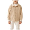 thumbnail image 1 of OJSFQUFP Boys' Long Sleeved Shirt Jacket Spring and Fall Clothing Baby Corduroy Lapel Top, 1 of 8