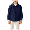 thumbnail image 1 of OJSFQUFP Boys' Long Sleeved Shirt Jacket Spring and Fall Clothing Baby Corduroy Lapel Top, 1 of 8