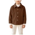thumbnail image 1 of OJSFQUFP Boys' Long Sleeved Shirt Jacket Spring and Fall Clothing Baby Corduroy Lapel Top, 1 of 7