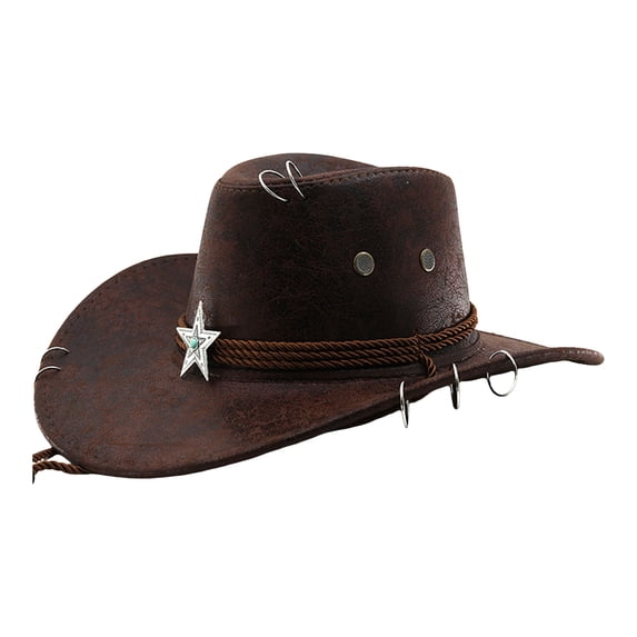 OJSFQUFP Cowboy Hat for Women and Men with Shapeable Wide Brim Cattleman Western Hats for Cowboys